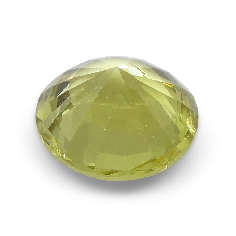 1.84ct Round Green-Yellow Chrysoberyl from Brazil For Sale 3
