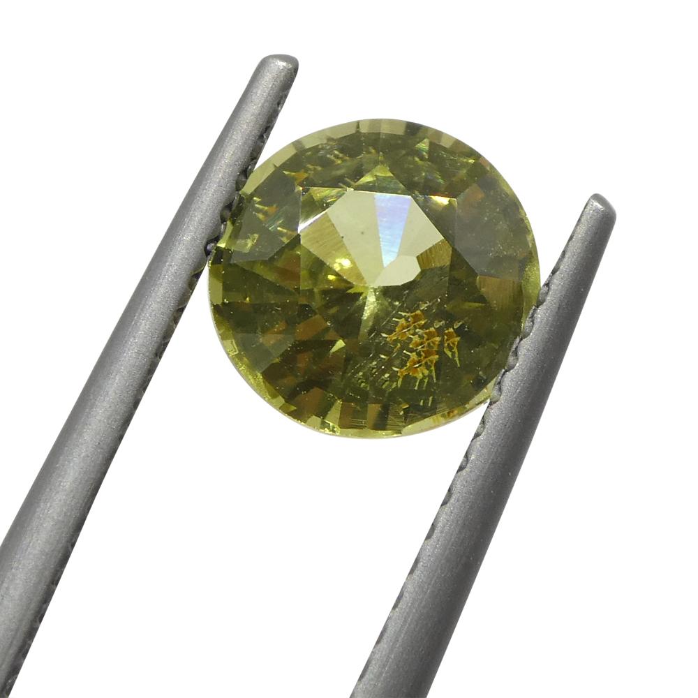 1.84ct Round Green-Yellow Chrysoberyl from Brazil For Sale 4