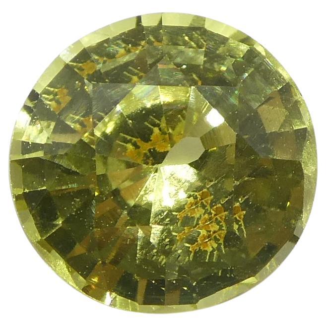 1.84ct Round Green-Yellow Chrysoberyl from Brazil For Sale