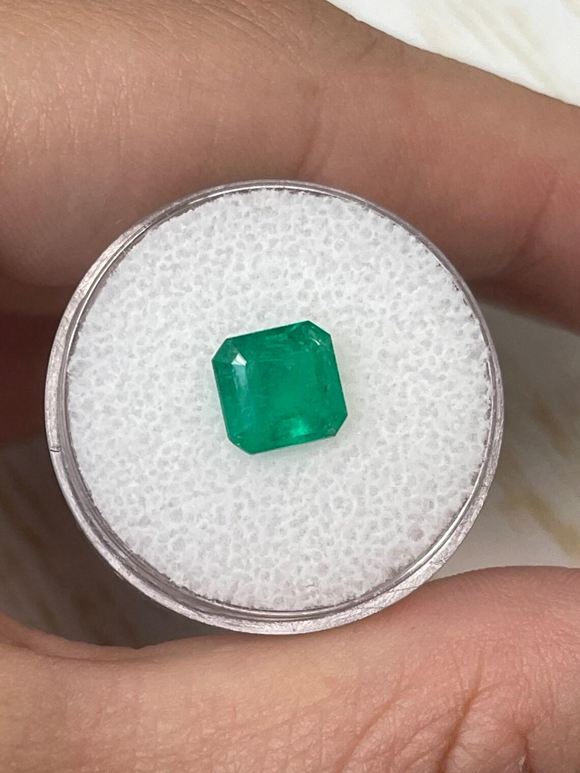 1,84 ct Esmeralda verde colombiana cuadrada 8x8 mm talla Asscher genuina del mes de mayo Piedra de nacimiento Moderno en venta