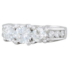 1.84ctw 3-Stone Diamond Ring 14k White Gold Size 6 Engagement Anniversary