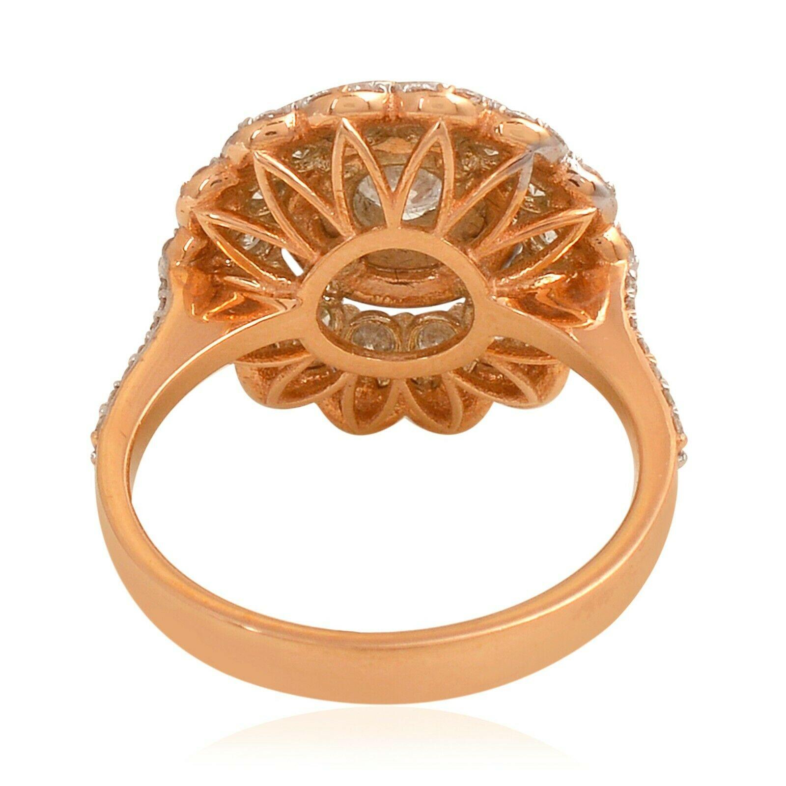 For Sale:  1.85 Carat Diamond Antique Style 18 Karat Rose Gold Ring 4