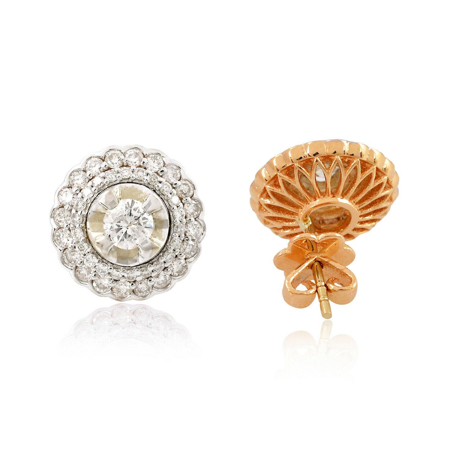 For Sale:  1.85 Carat Diamond Antique Style 18 Karat Rose Gold Ring 6