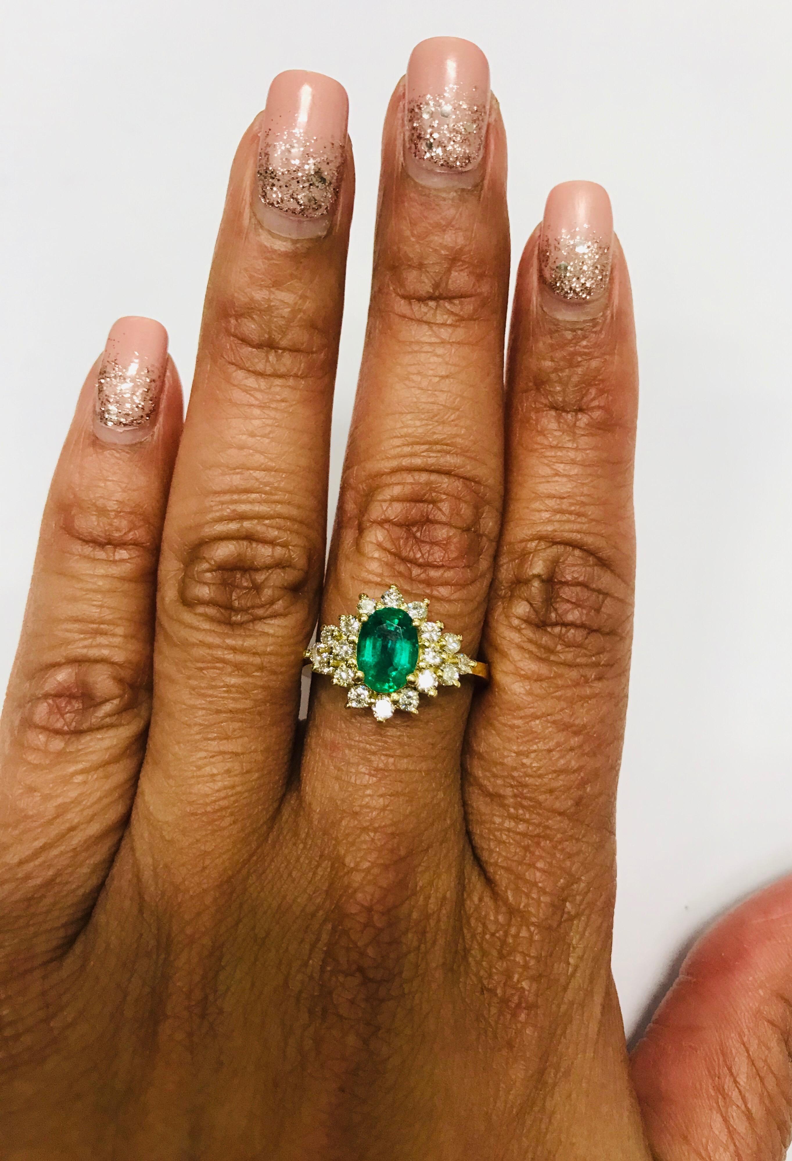 1.85 Carat Emerald Diamond 18 Karat Yellow Gold Engagement Ring GIA Certified In New Condition In Los Angeles, CA