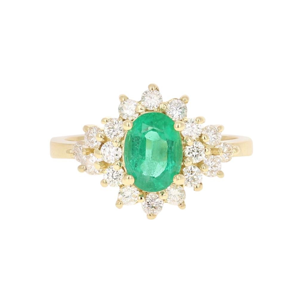 1.85 Carat Emerald Diamond 18 Karat Yellow Gold Engagement Ring GIA Certified