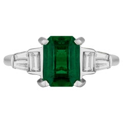 1.85 Carat Emerald Diamond Cocktail Ring