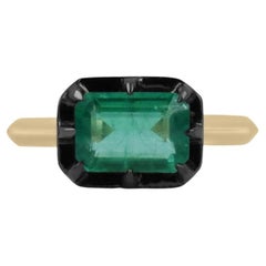 1.85 Carat Emerald Statement 14K White Gold Elegant Sparkle