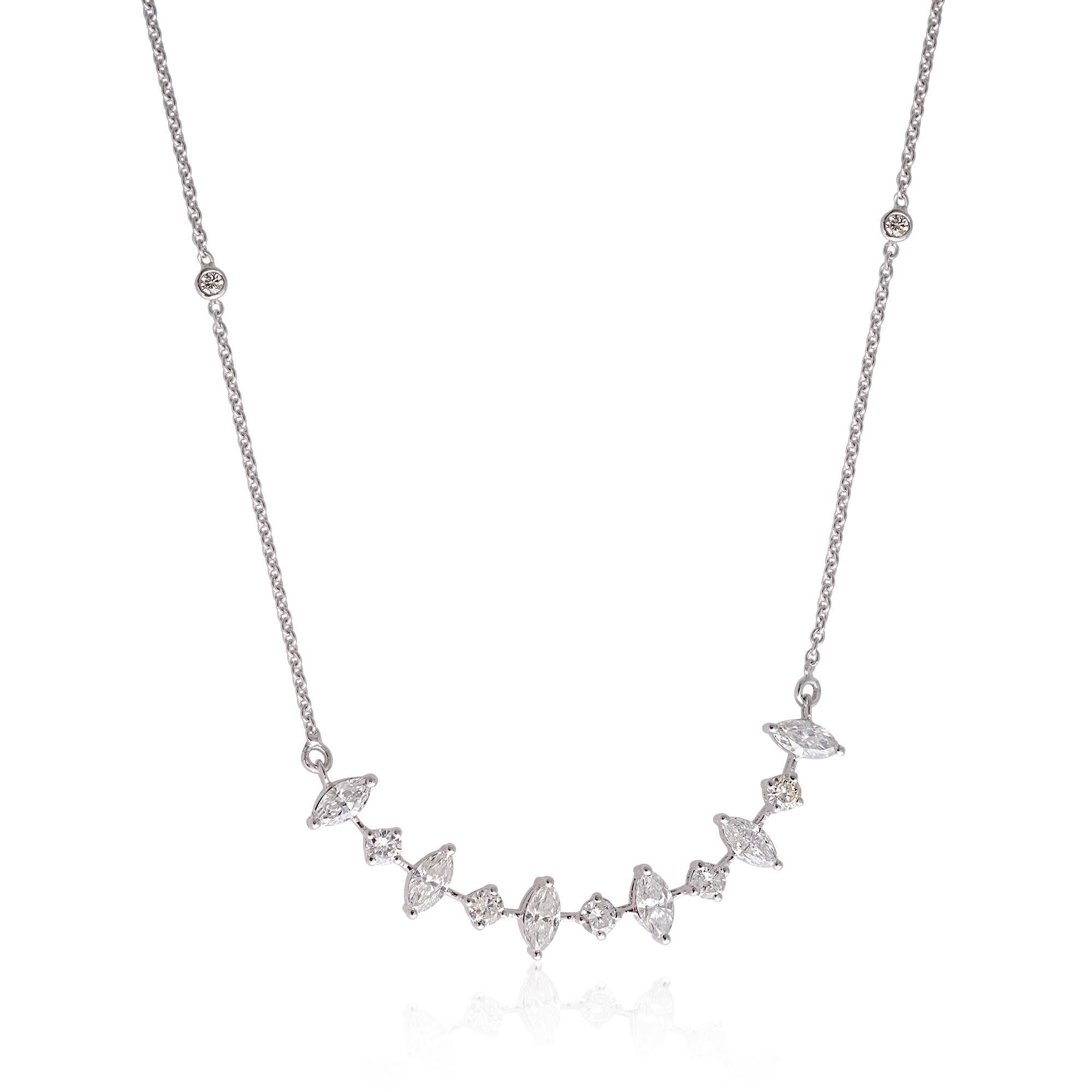 Experience the beauty and prestige of this extraordinary necklace, and let its exquisite marquise diamond and exquisite craftsmanship illuminate your neckline with timeless elegance and captivating radiance.

Item Code :- SEPD-3060D
Gross Weight :-