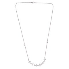 1.85 Carat Marquise Diamond Choker Necklace Solid 18k White Gold Fine Jewelry