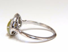 1.85 Carat Natural Cabochon Chrysoberyl Cats Eye Diamonds Ring 14Karat Crescent*