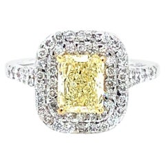 1.85 Carat Natural Fancy Yellow Diamond 18 Karat Gold