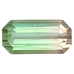 1.85 Karat Natürlicher Loser Bi Color Turmalin Stein Smaragd Schliff Afghanischer Edelstein