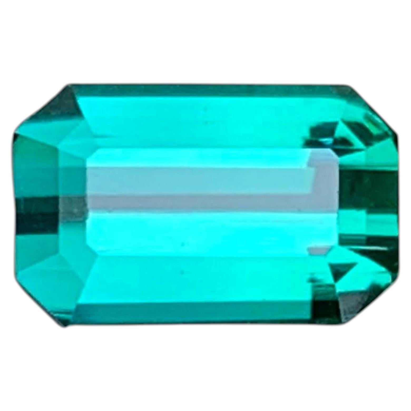 1.85 Carat Natural Loose Blue Color Tourmaline Emerald Cut Afghan Gemstone
