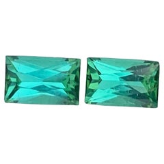 1.85 Carat Natural Loose Blue Green Tourmaline Pair Scissor Cut Gemstone