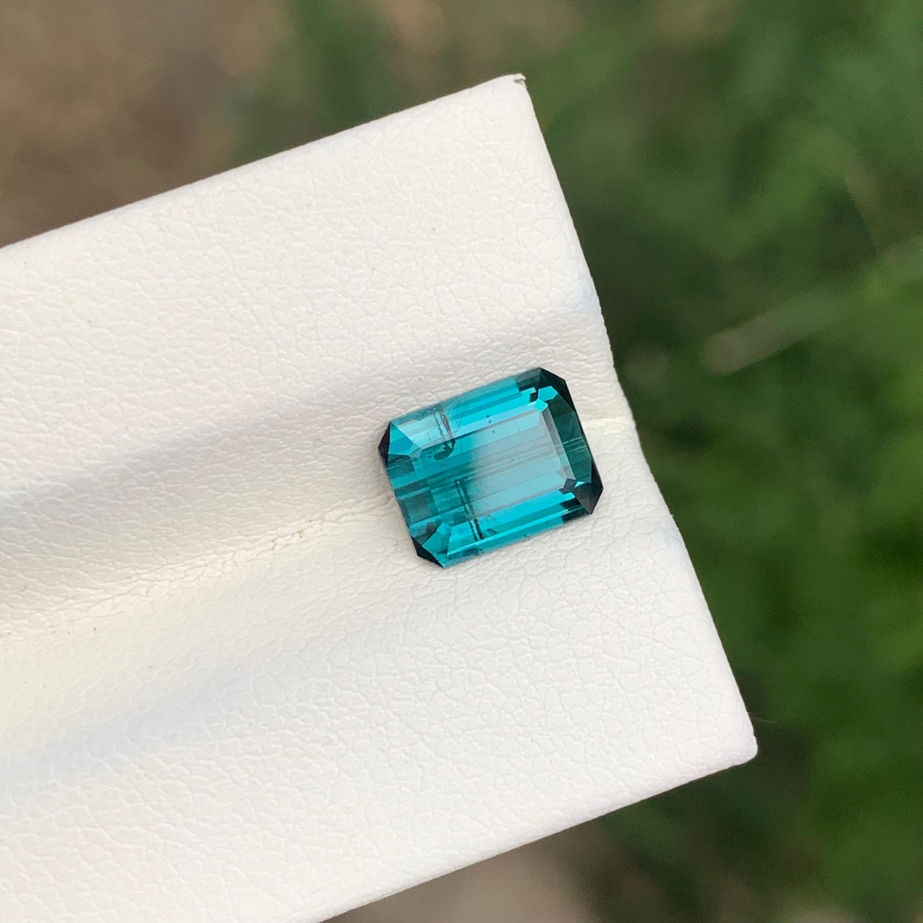 1.85 Carat Natural Loose Indicolite Tourmaline Emerald Shape Gem Neuf - En vente à Peshawar, PK