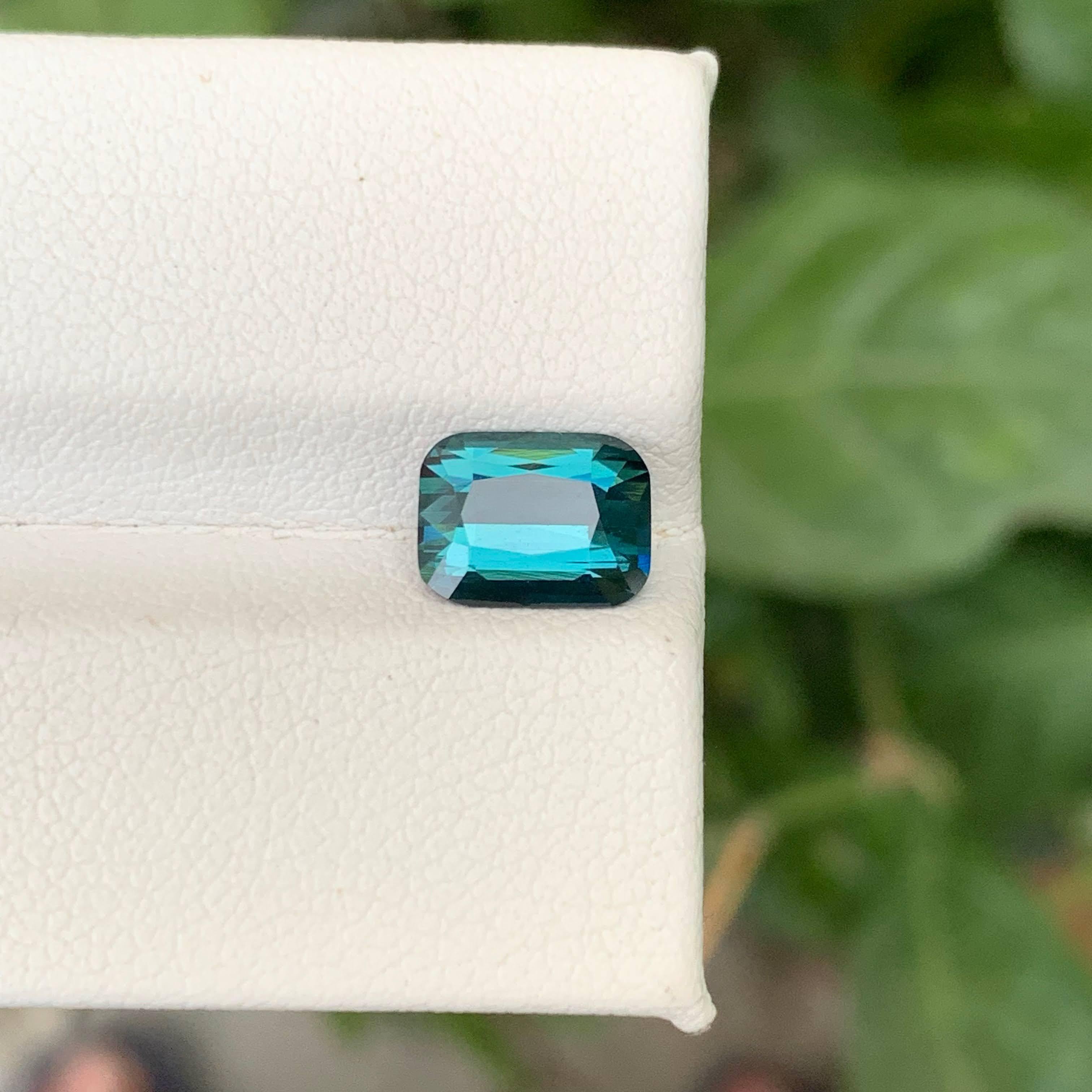 1,85 carati di tormalina indicolite naturale sciolta, pietra tagliata a cuscino, gemma afgana in vendita 4