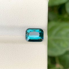 1,85 Karat Natürlicher loser Indicolite Turmalin Stein Cushion Schliff Afghanischer Edelstein