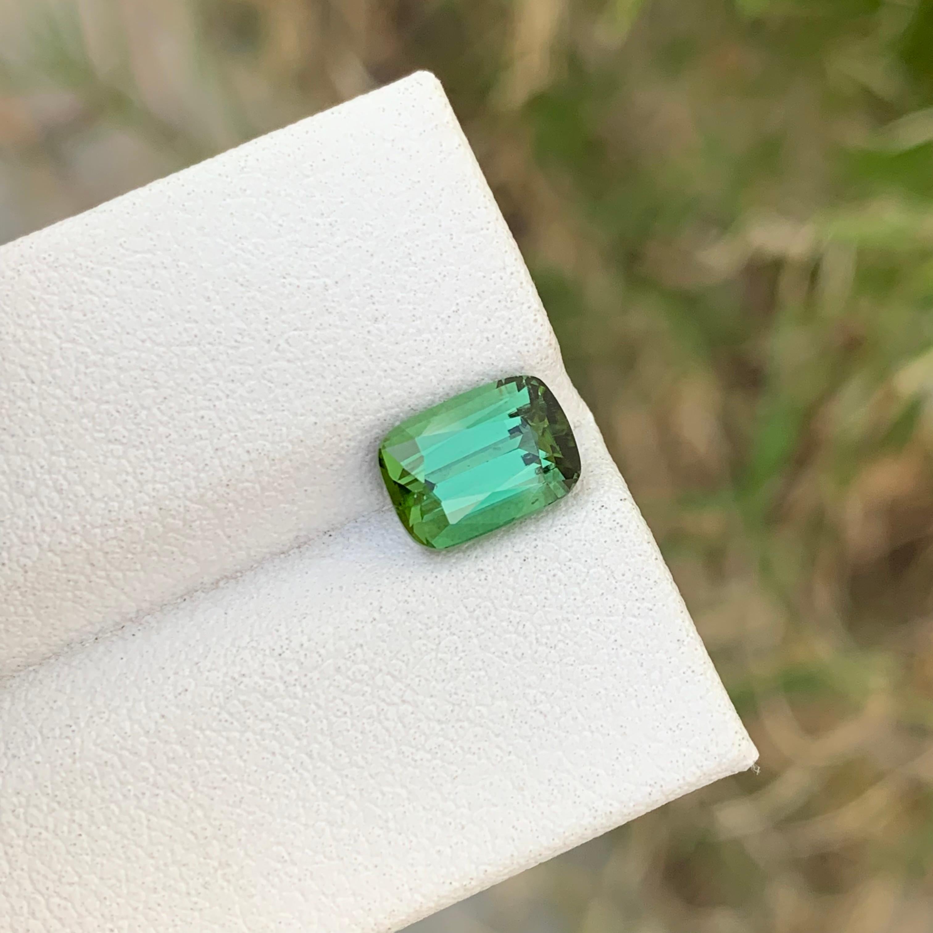 Women's or Men's 1.85 Carat Natural Loose Lagoon Tourmaline Emerald Shape Gem For Jewellery For Sale
