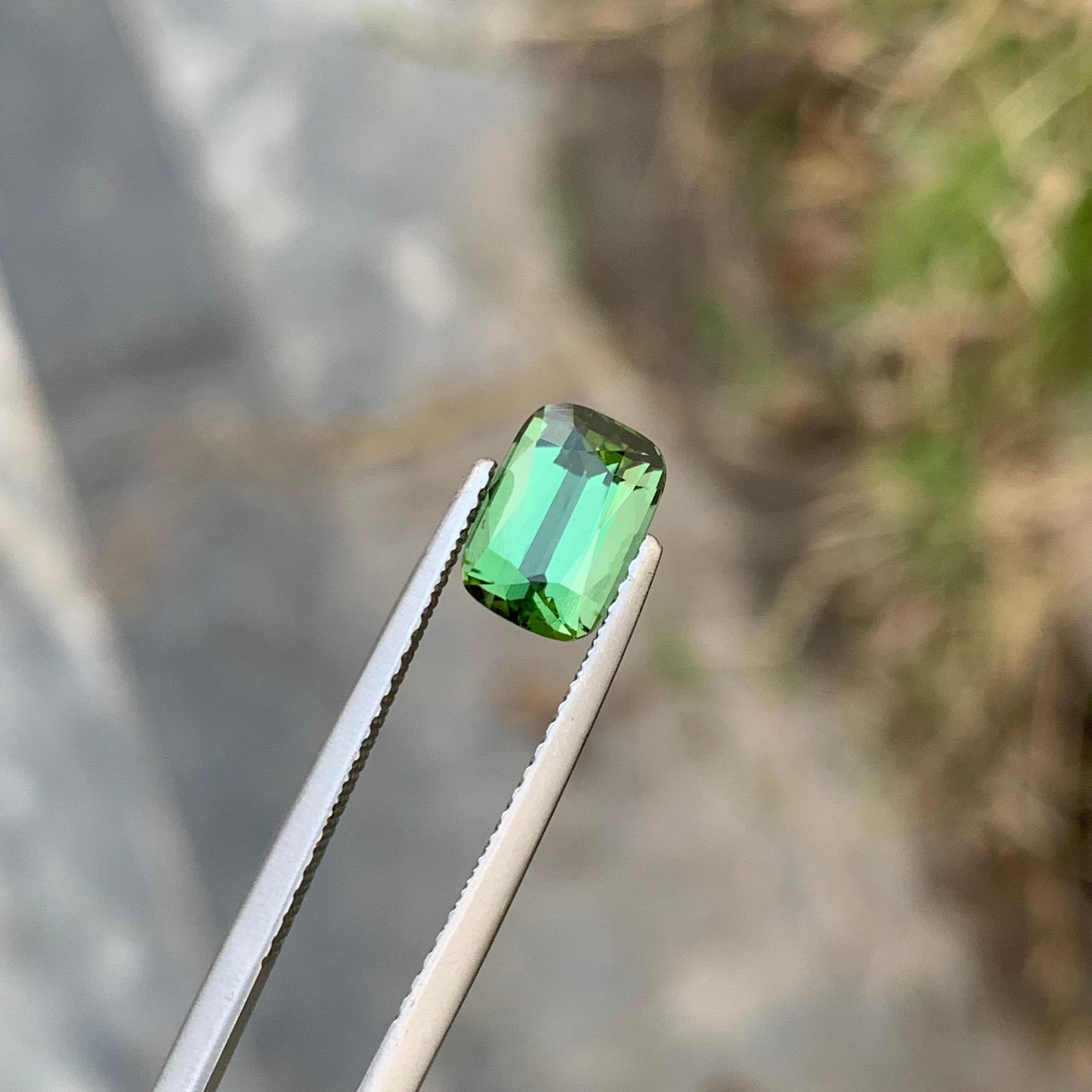 1.85 Carat Natural Loose Lagoon Tourmaline Emerald Shape Gem For Jewellery For Sale 1