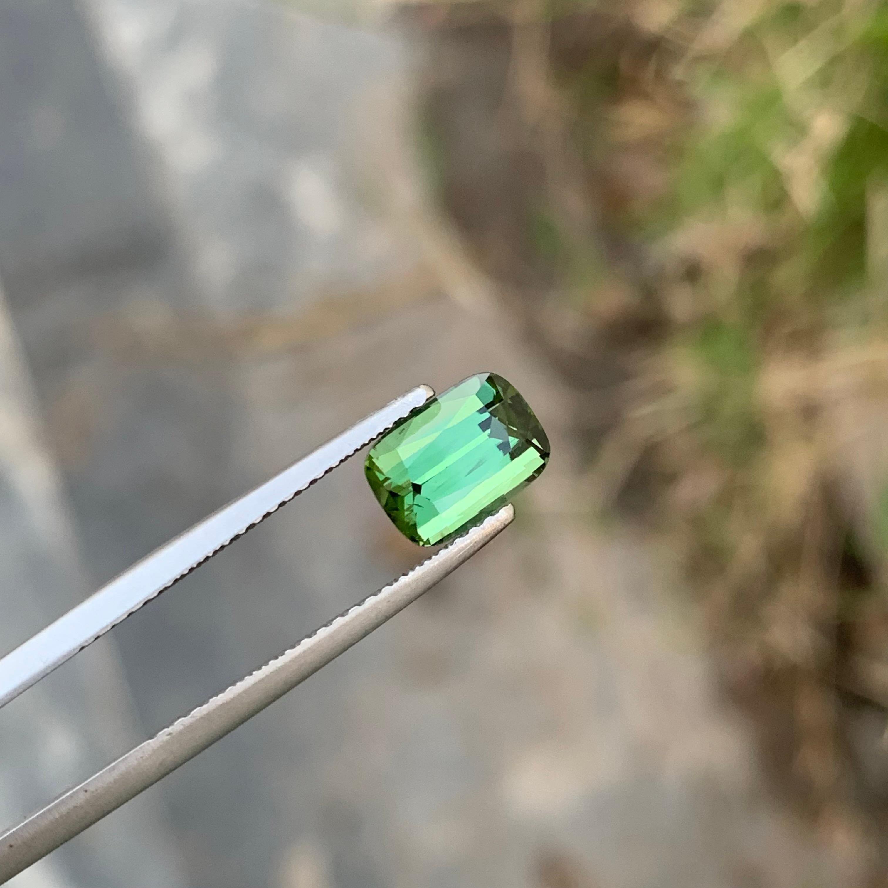 1.85 Carat Natural Loose Lagoon Tourmaline Emerald Shape Gem For Jewellery For Sale 2