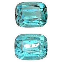 1.85 Carat Natural Loose Lagoon Tourmaline Pair Cushion Cut Afghan Gemstone