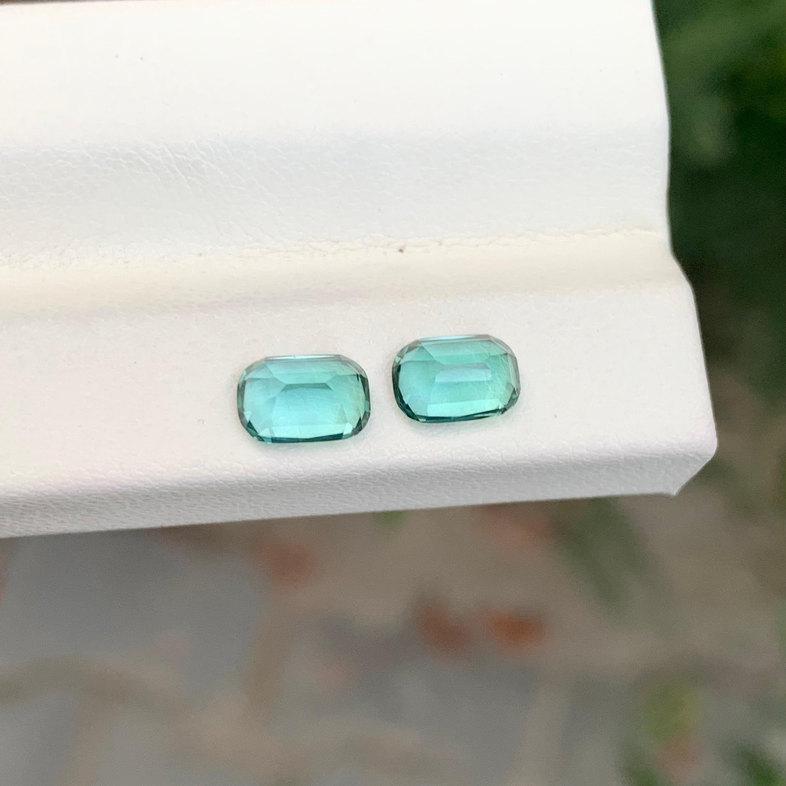 da uomo o donna 1.85 Carat Natural Loose Lagoon Tourmaline Pair For Earrings in vendita
