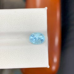 1.85 Carat Natural Loose Light Blue Aquamarine Stone Oval Cut African Gemstone