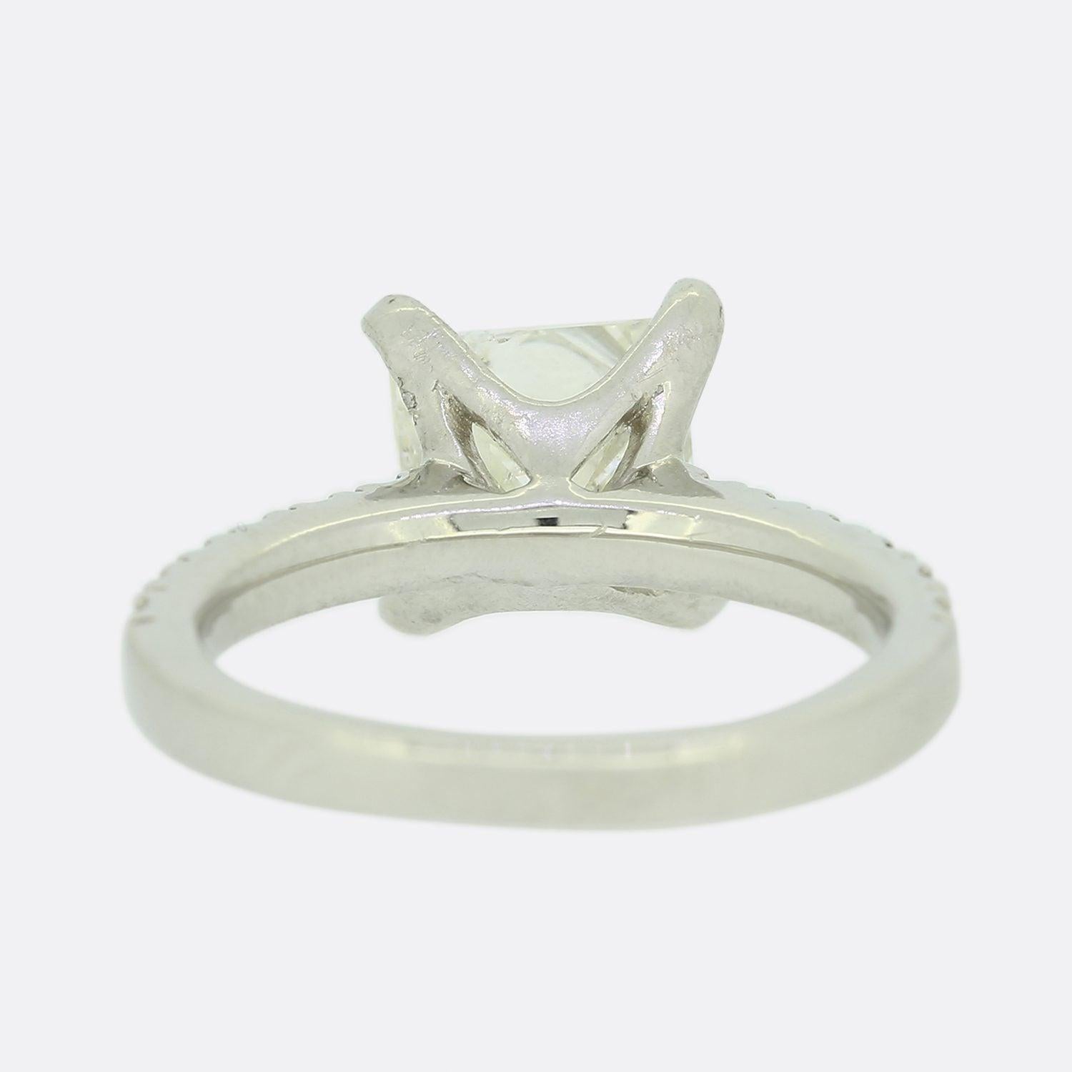 Women's 1.85 Carat Princess Cut Diamond Solitaire Engagement Ring