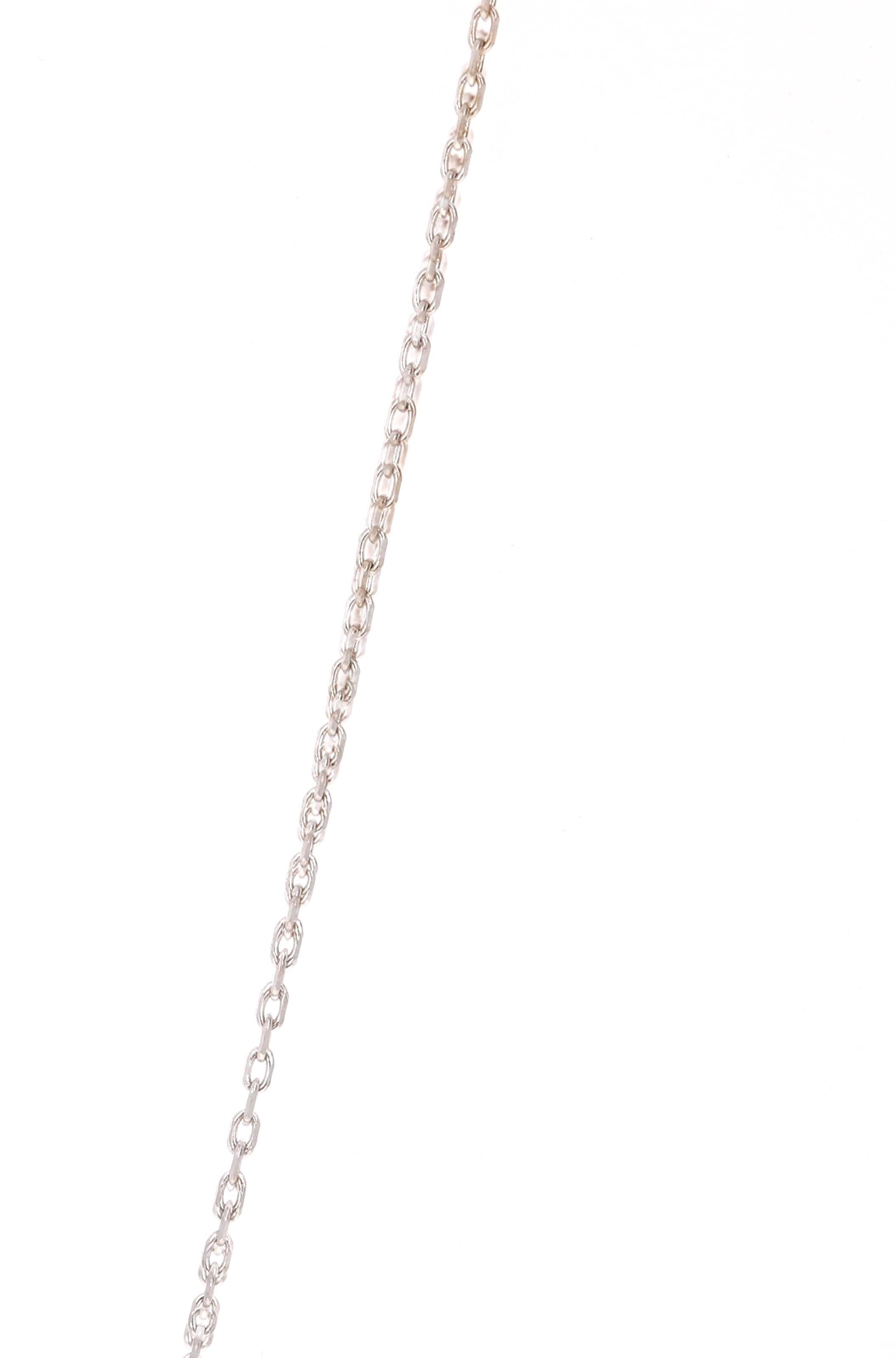 Round Cut 1.85 Carat Sapphire Diamond Bar Chain Necklace 14 Karat White Gold For Sale