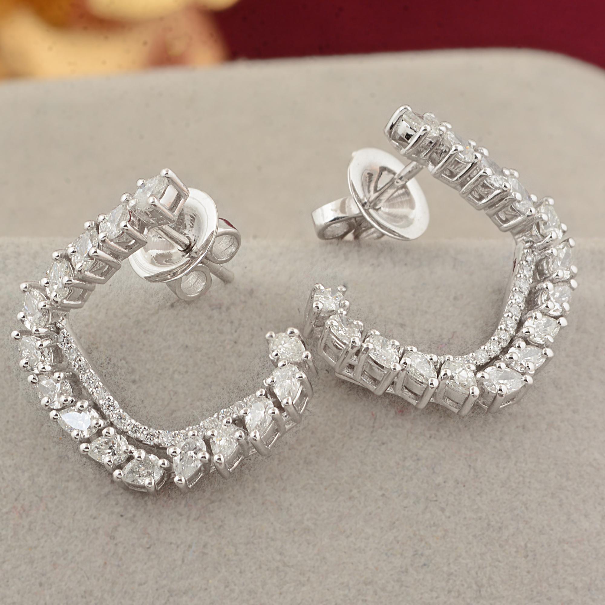 Item Code :- SEE-1996
Gross Weight :- 6.13 gm
18k White Gold Weight :- 5.76 gm
Diamond Weight :- 1.85 carat  ( AVERAGE DIAMOND CLARITY SI1-SI2 & COLOR H-I )
Earrings Length :- 19 mm approx.
✦ Sizing
.....................
We can adjust most items to