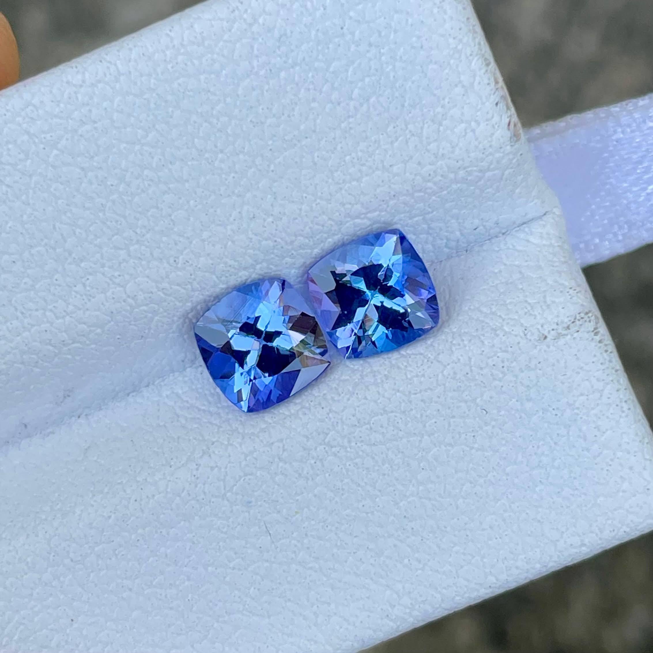1,85 quilates Pareja Piedra Tanzanita Azul Talla Cojín Piedra preciosa de Tanzania en Nuevo estado para la venta en Bangkok, TH