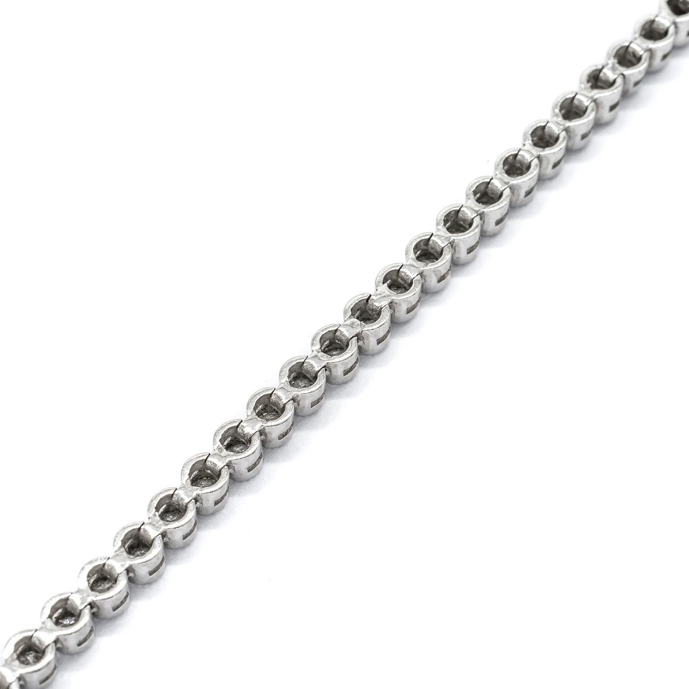 1.85 Carats Diamond Platinum Bracelet In New Condition In London, GB