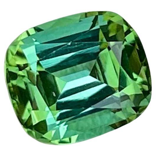 1.85 Carats Mint Green Loose Tourmaline Stone Cushion Cut Afghan Gemstone For Sale