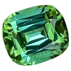 1.85 Carats Mint Green Loose Tourmaline Stone Cushion Cut Afghan Gemstone