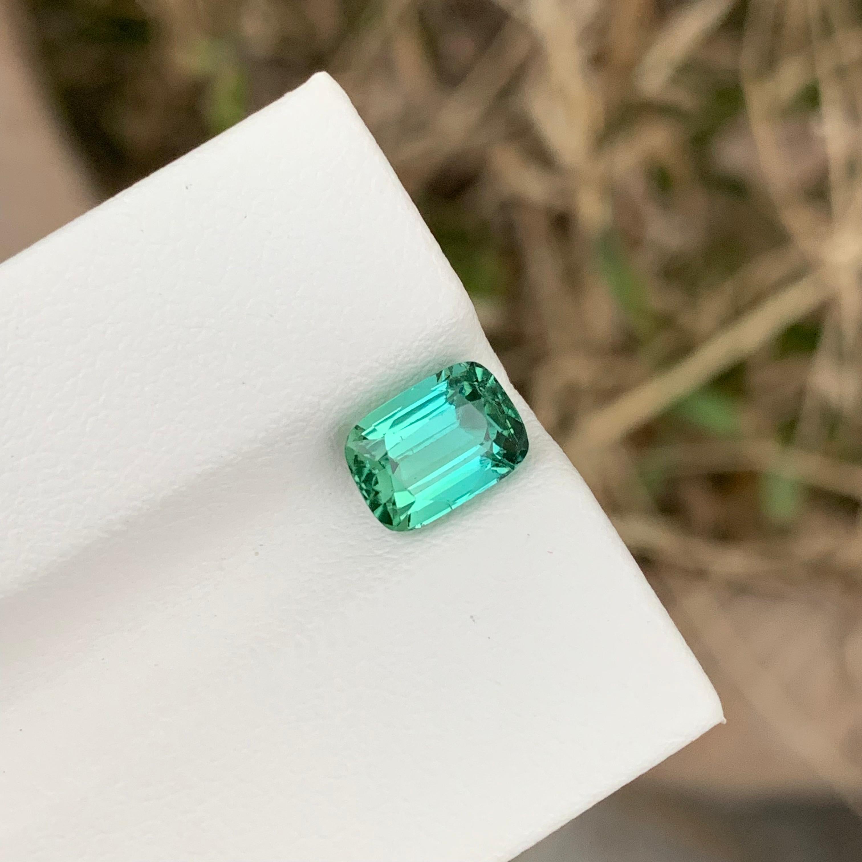 1.85 Carats Natural Loose Greenish Blue Tourmaline Ring Gem Afghanistan Mine  For Sale 2