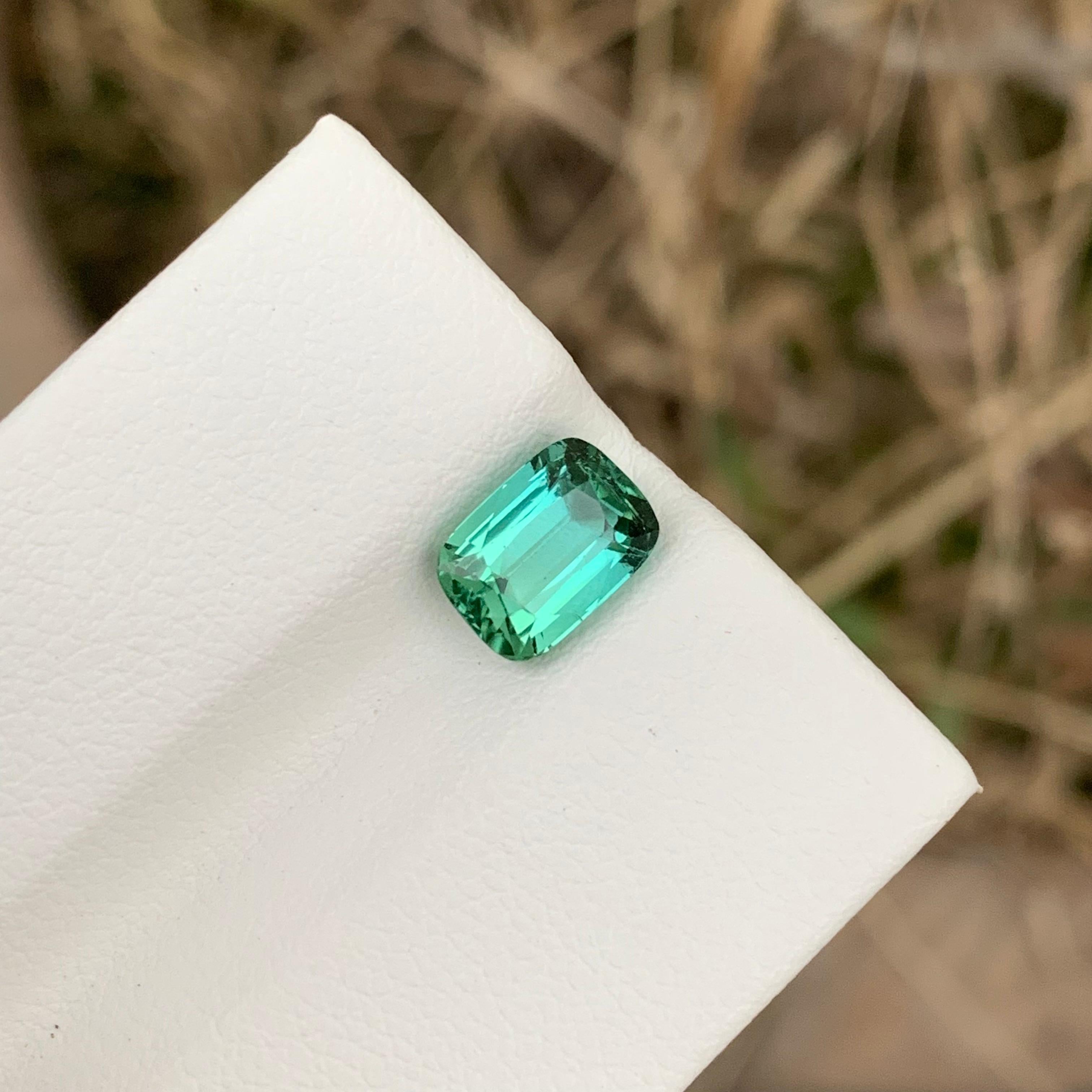 Arts and Crafts 1.85 Carats Natural Loose Greenish Blue Tourmaline Ring Gem Afghanistan Mine  For Sale