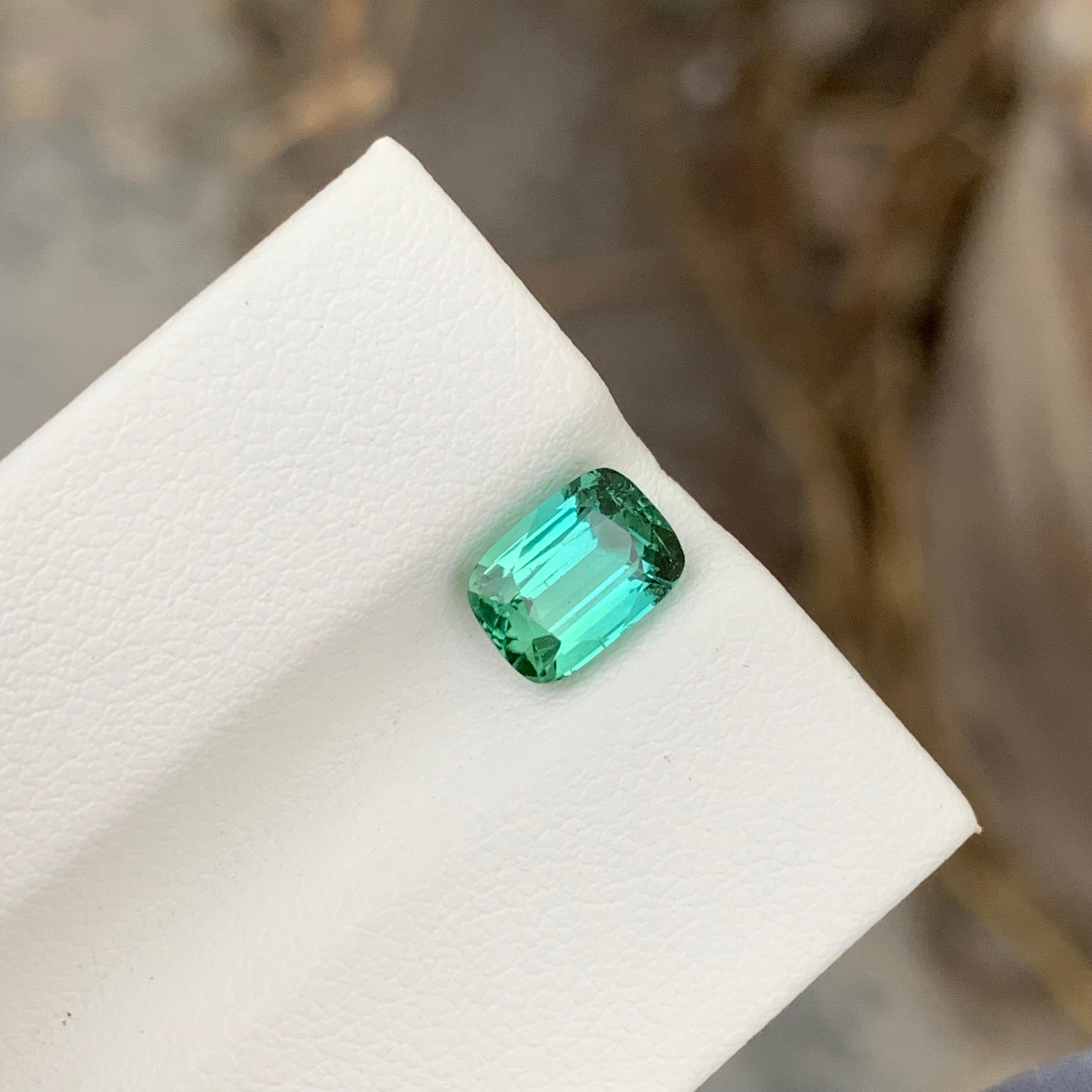 1.85 Carats Natural Loose Greenish Blue Tourmaline Ring Gem Afghanistan Mine  In New Condition In Peshawar, PK