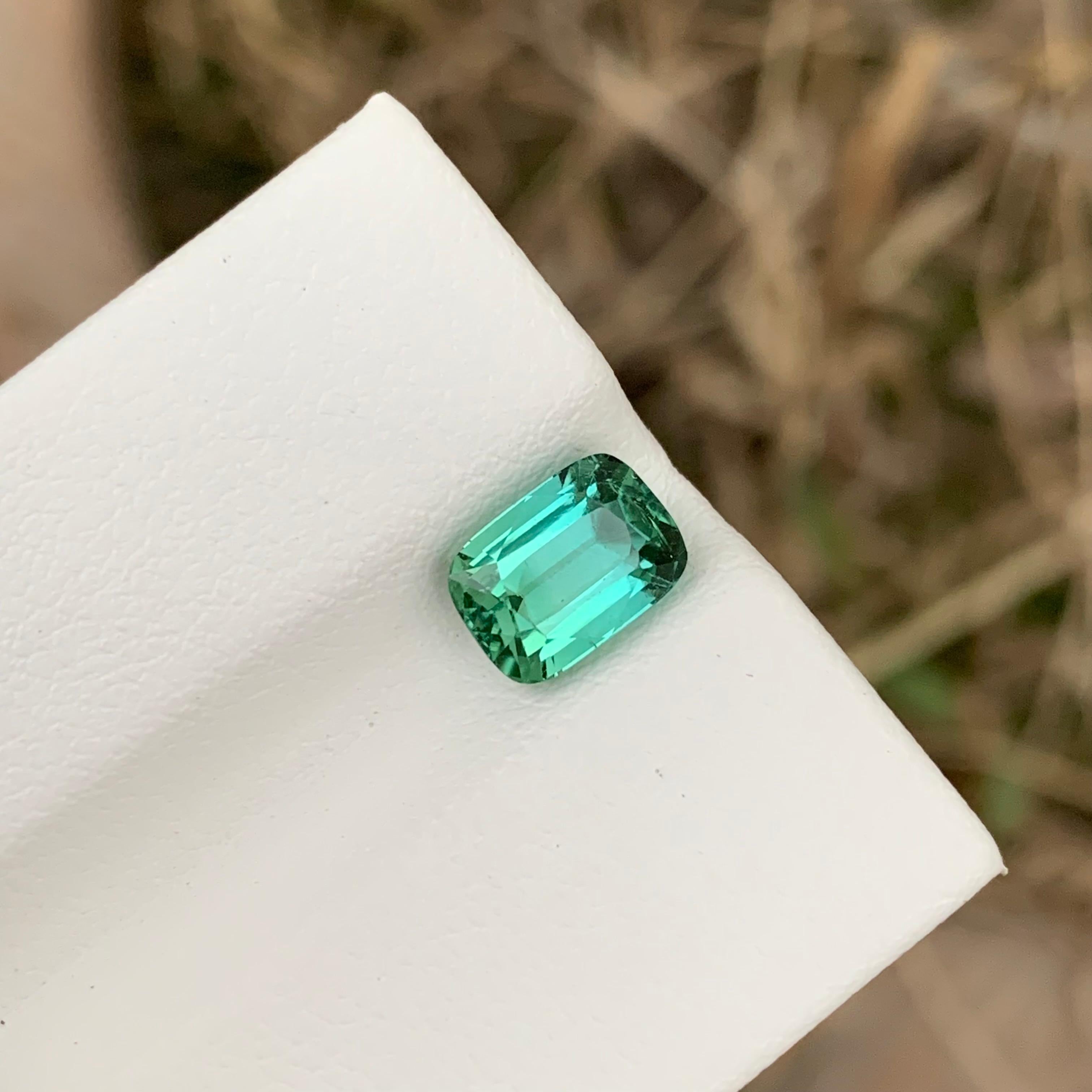 Women's or Men's 1.85 Carats Natural Loose Greenish Blue Tourmaline Ring Gem Afghanistan Mine  For Sale