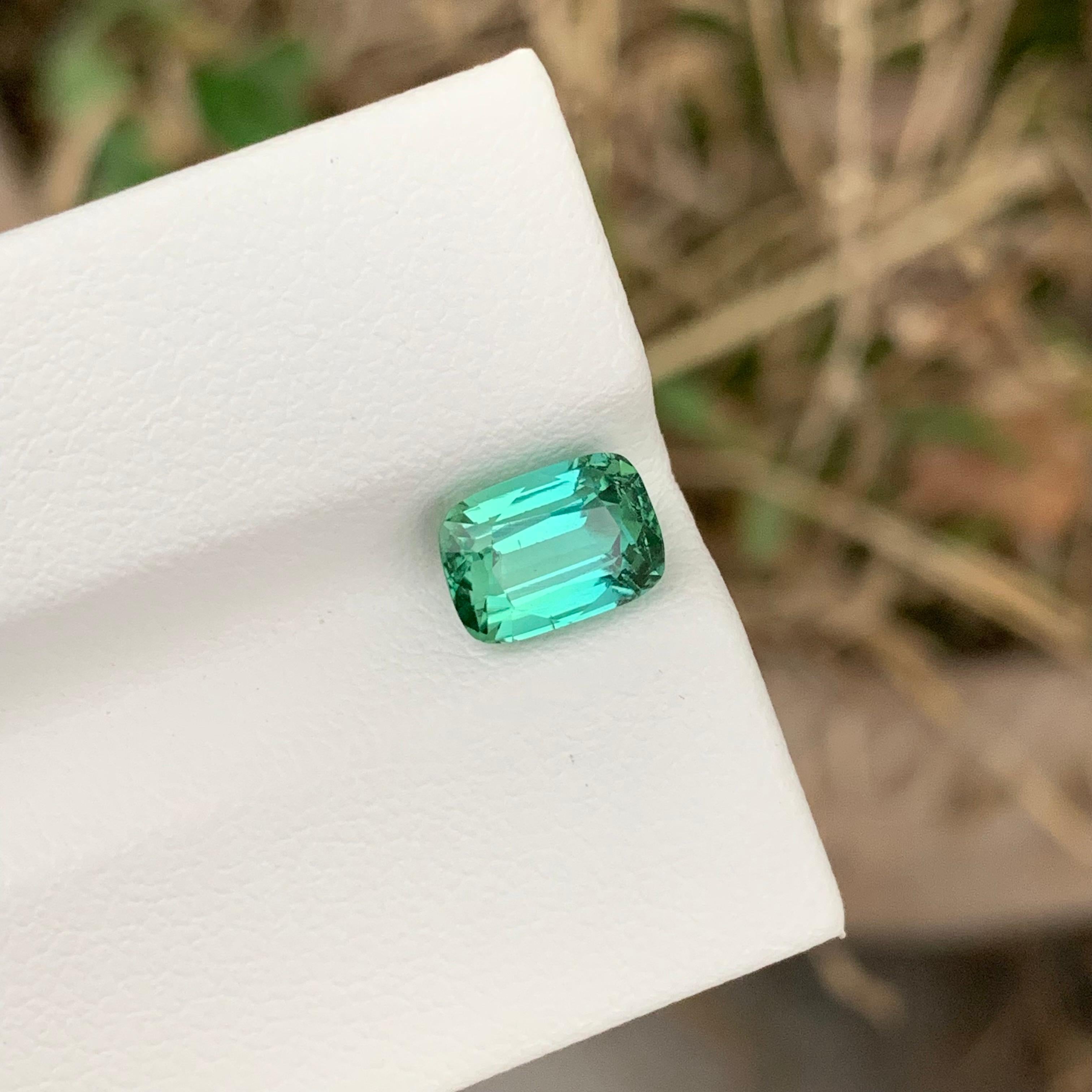 1.85 Carats Natural Loose Greenish Blue Tourmaline Ring Gem Afghanistan Mine  For Sale 1