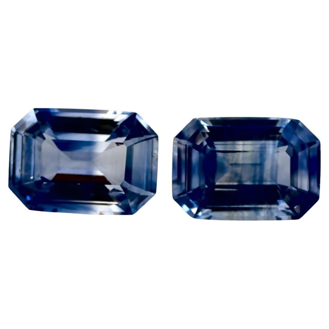 1.85 Ct Blue Sapphire Octagon Loose Gemstone For Sale