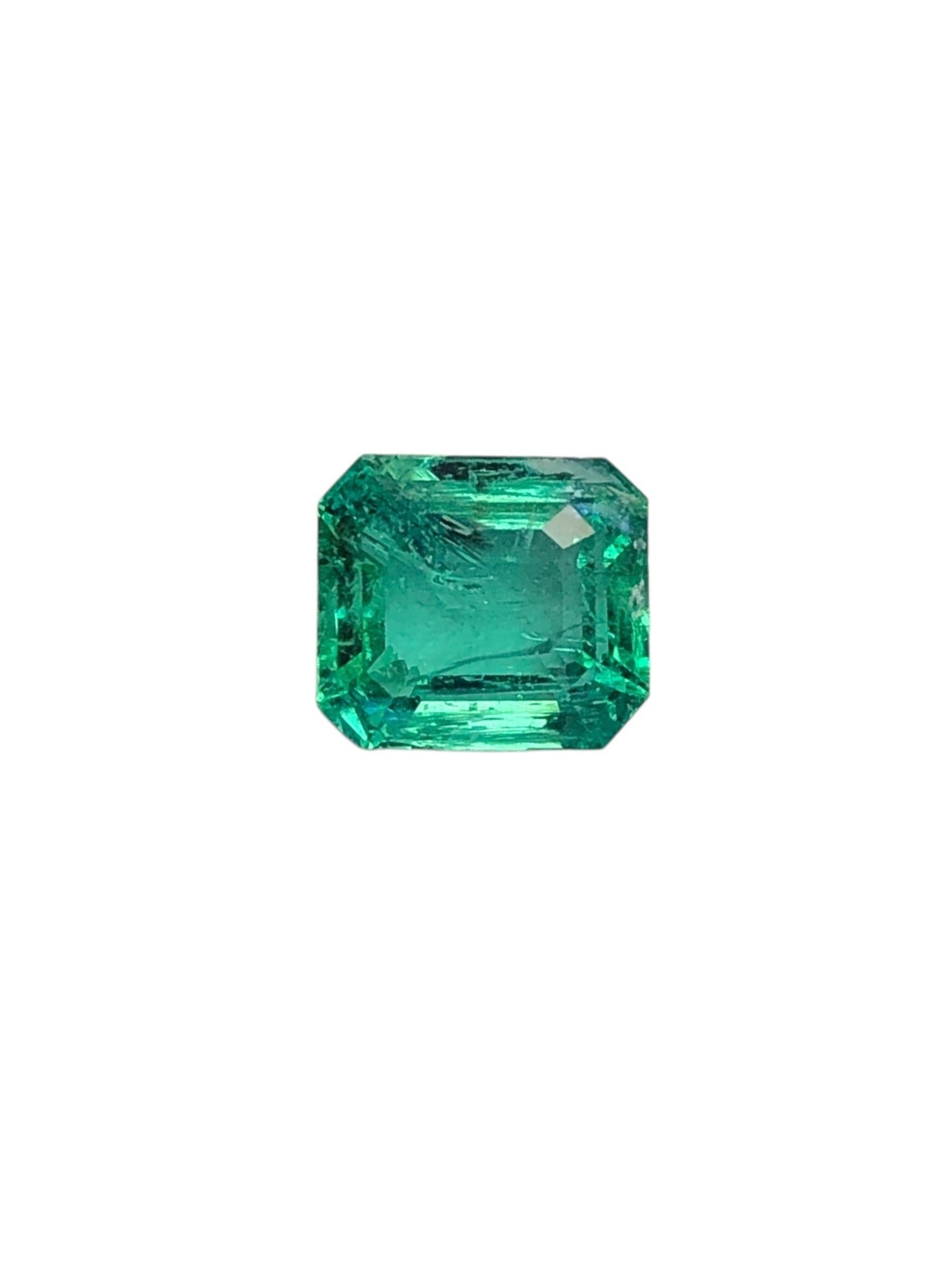 1,85 qt Esmeralda natural sin aceite certificada por GIA Verde azulado  Ojo limpio Zambia Corte esmeralda en venta