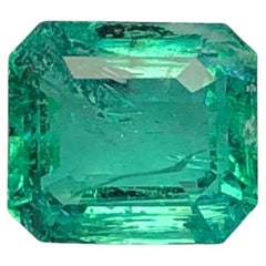 1.85 Ct GIA Certified Natural Emerald No Oil Bluish Green  Eye clean Zambia