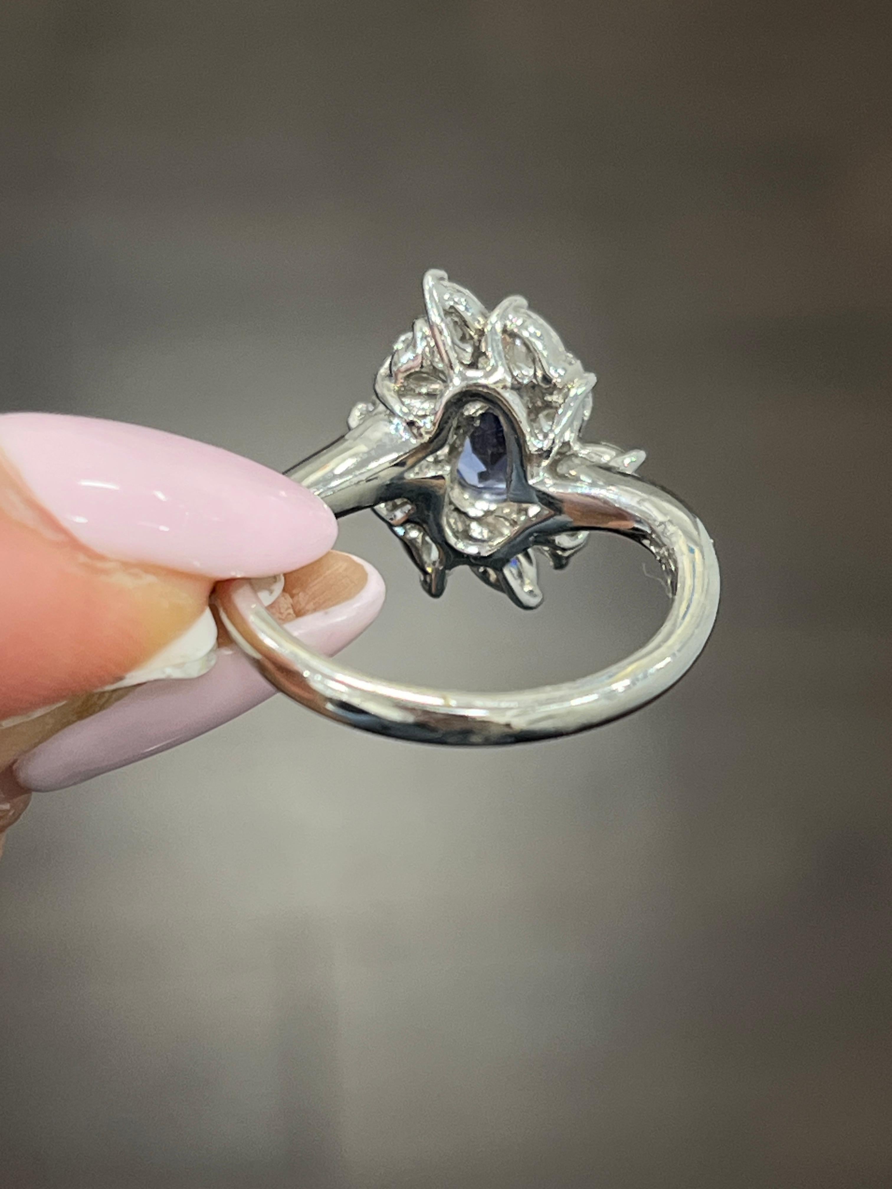 1.85 ct Tanzanite & Diamond Ring In New Condition For Sale In Chicago, IL