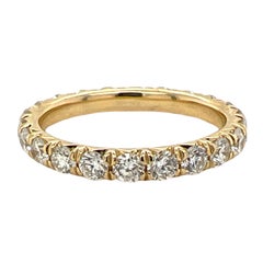 1.85 CTW Round Brilliant Diamond Eternity Band Ring 18 Karat Yellow Gold