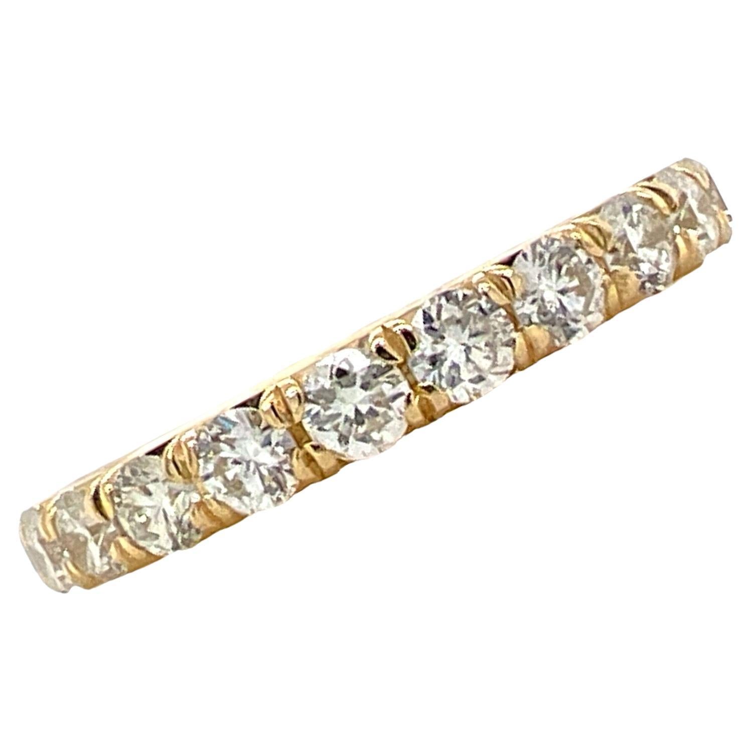 1.85 CTW Round Brilliant Diamond Eternity Band Ring 18 Karat Yellow Gold