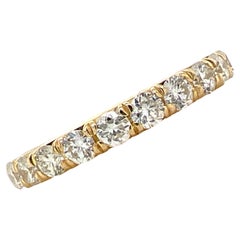 Anneau d'éternité en or jaune 18 carats avec diamants ronds et brillants de 1,85 carat