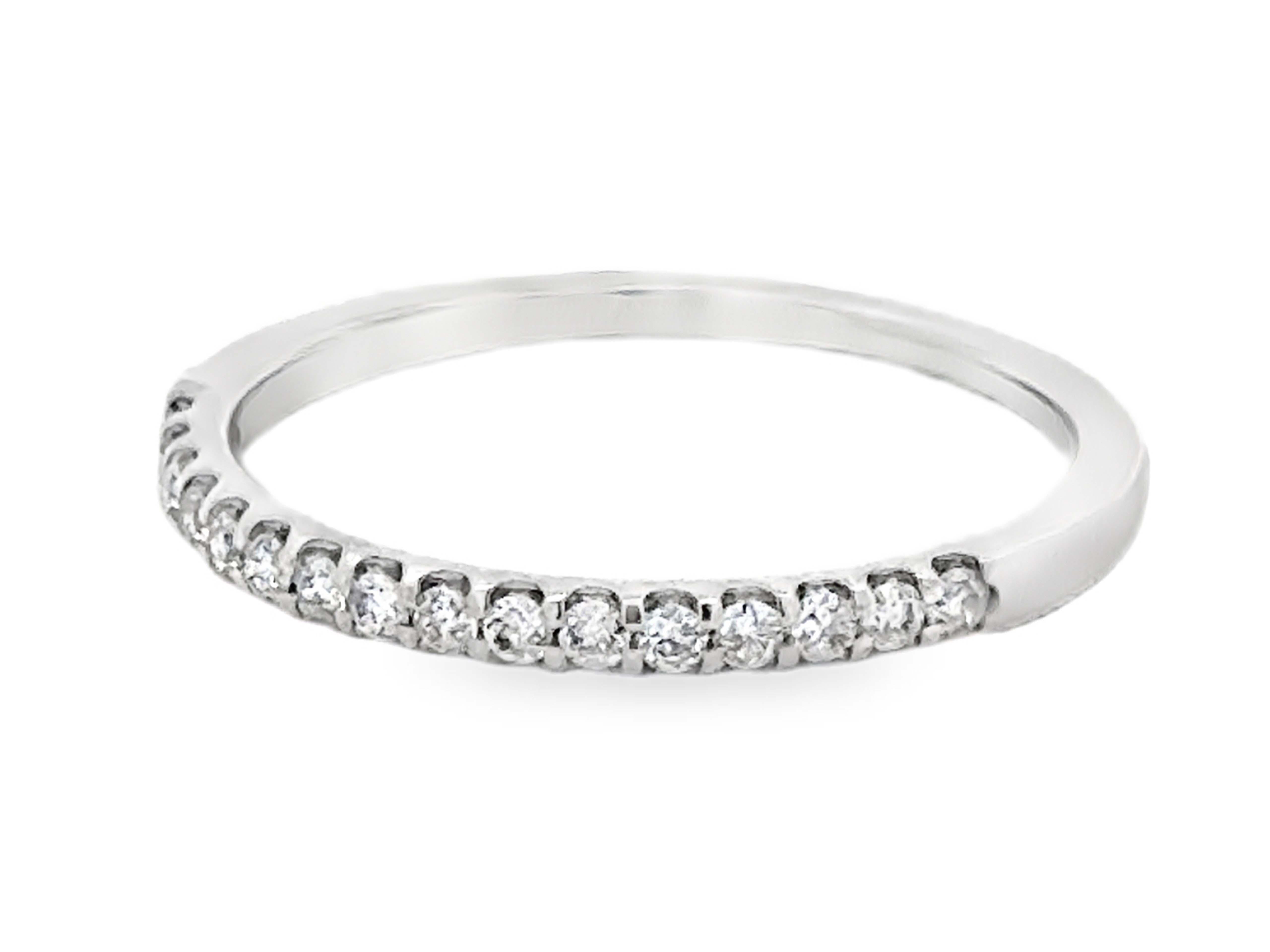 1.85 Mm 16 Brilliant Cut Diamond Band Ring 10k White Gold In Excellent Condition In Honolulu, HI