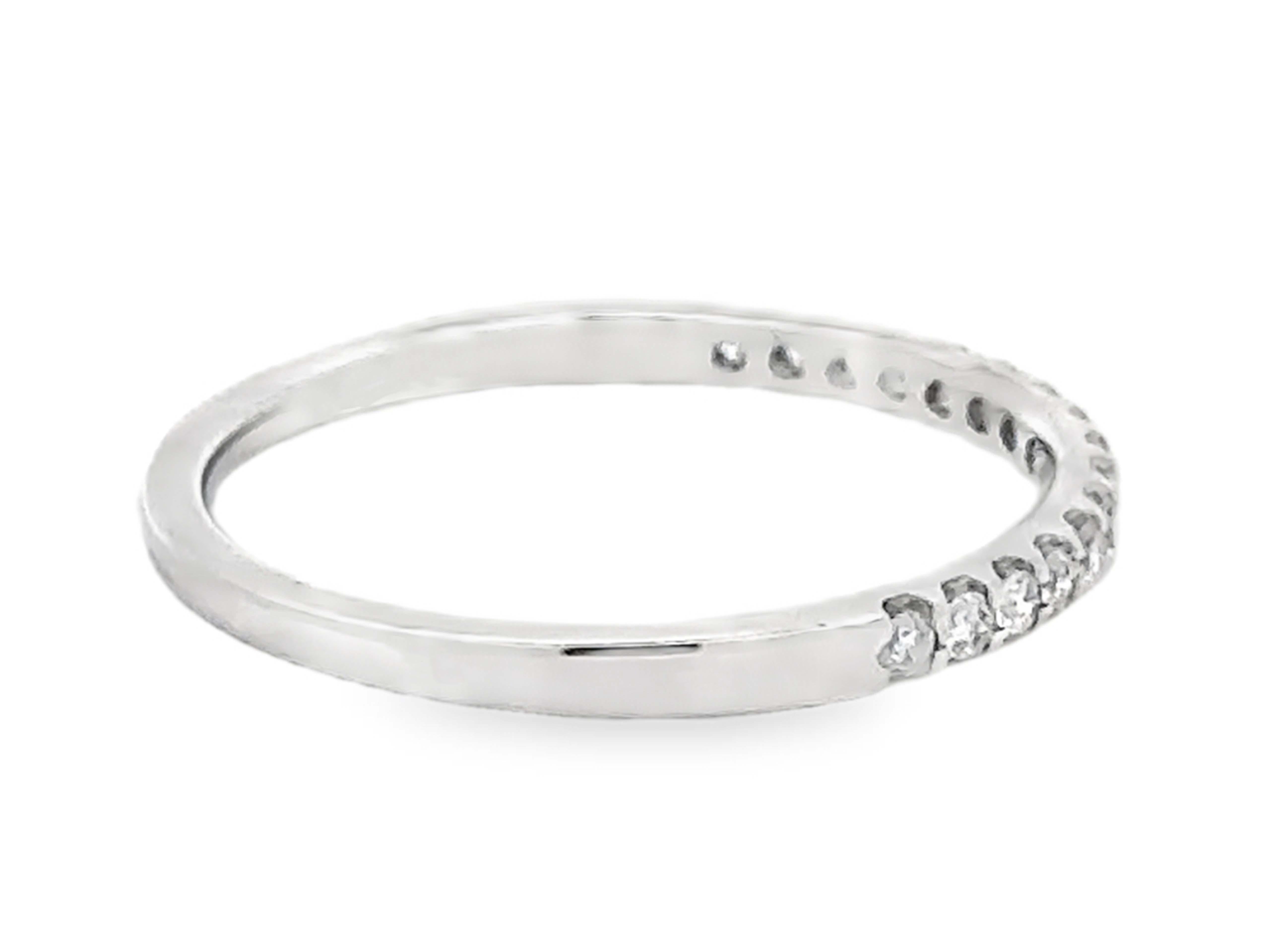 Women's or Men's 1.85 Mm 16 Brilliant Cut Diamond Band Ring 10k White Gold