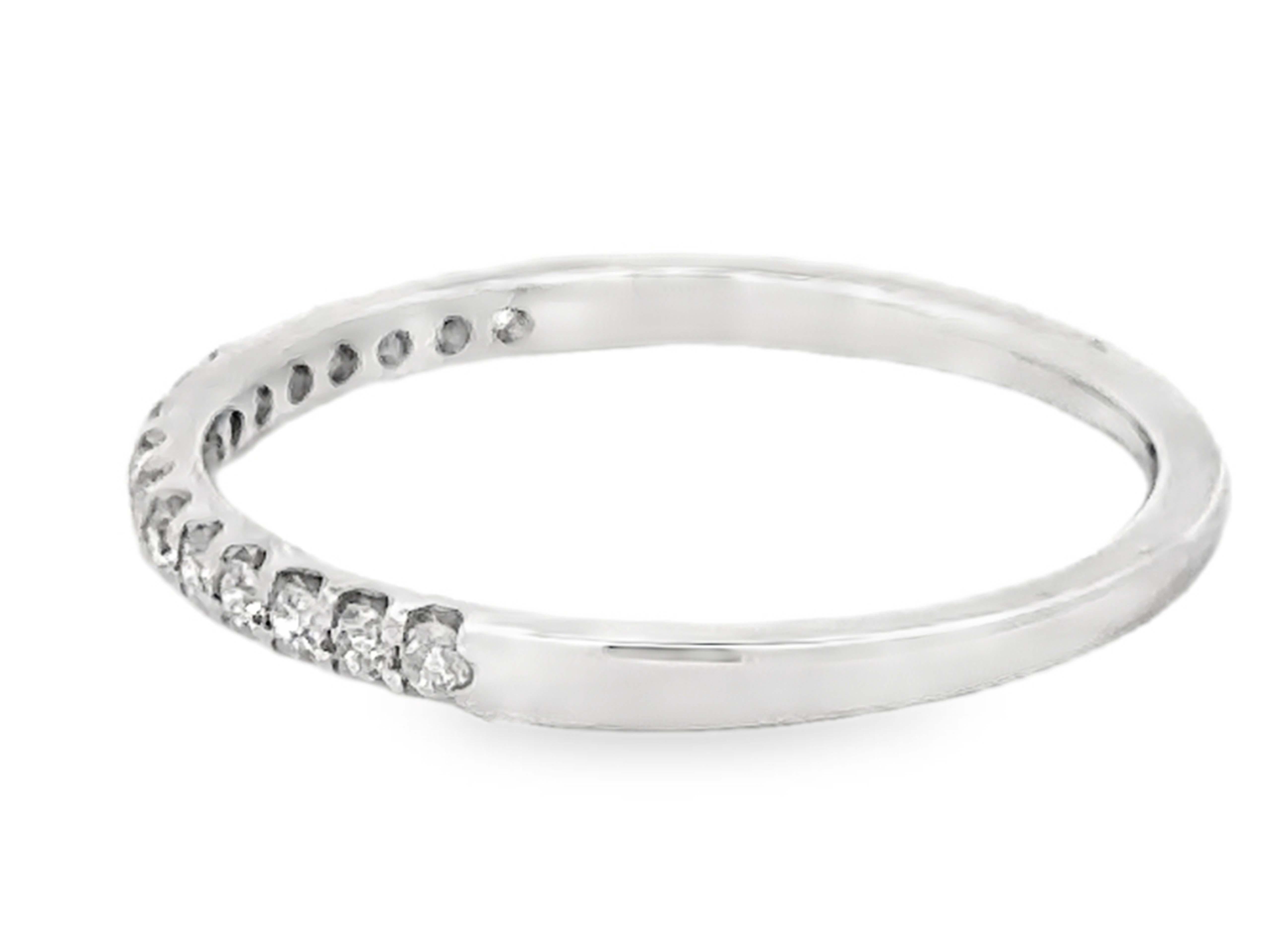 1.85 Mm 16 Brilliant Cut Diamond Band Ring 10k White Gold 1