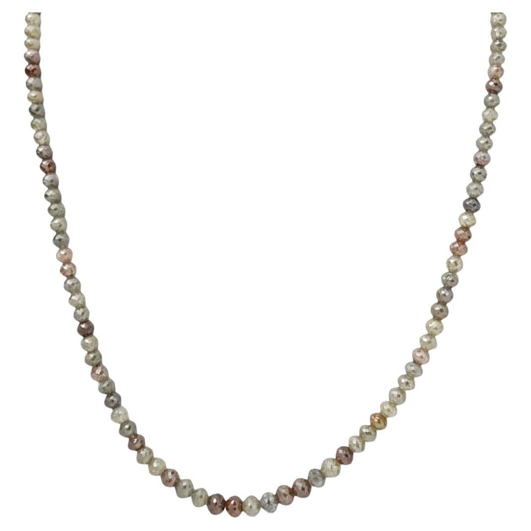 Collier de 18,5" en or jaune 14K serti de diamants multicolores naturels (69,00ct)